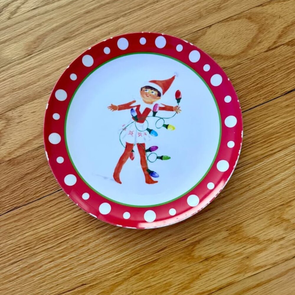 POTTERY BARN KIDS Elf on the Shelf Melamine plate